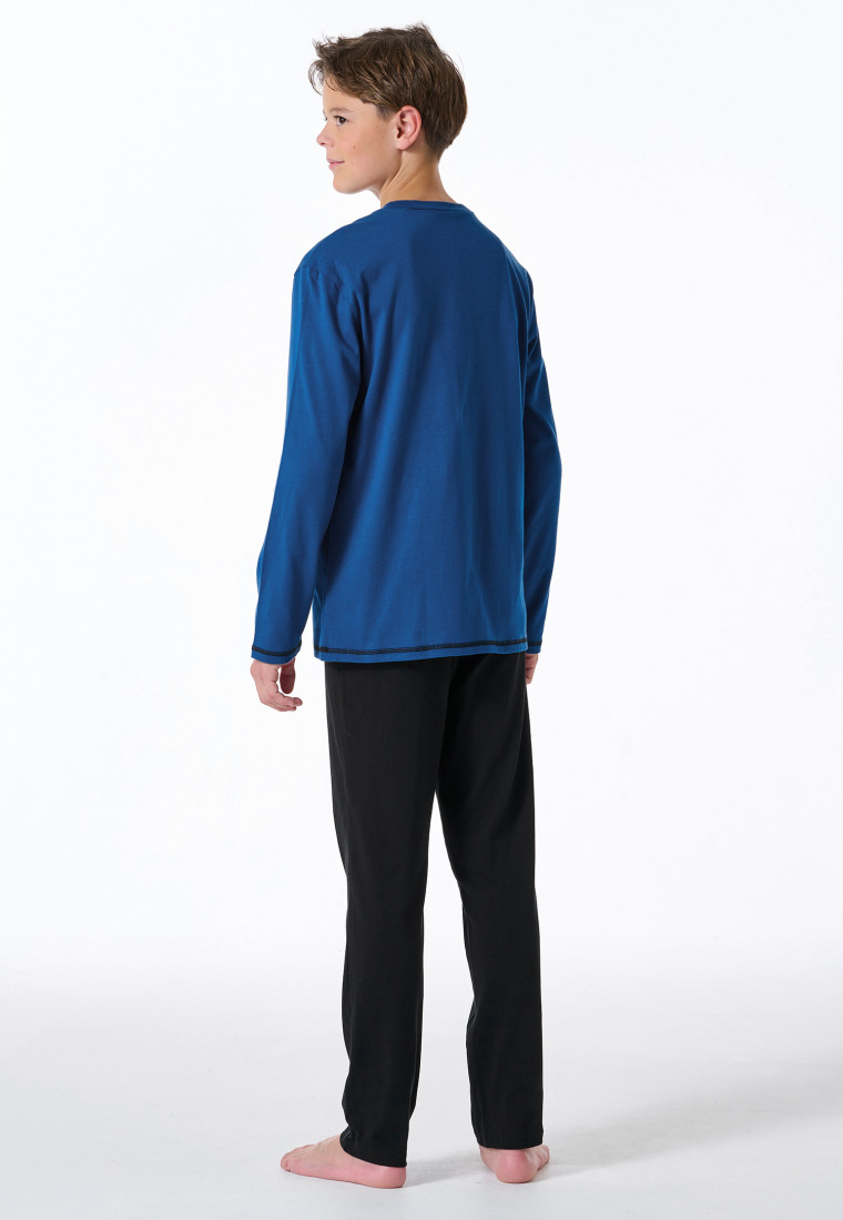Schlafanzug lang Chillout indigo - Nightwear