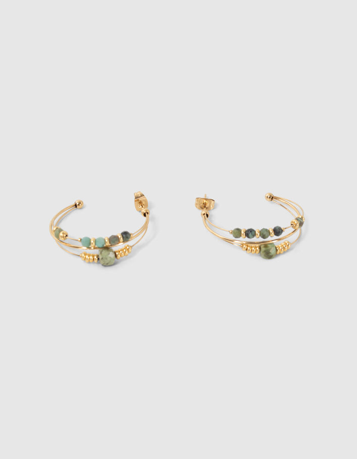 Boucles d'oreilles créoles décor perles Femme