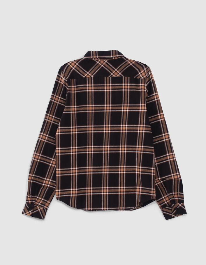 Chemise noir, camel, écru à carreaux garçon