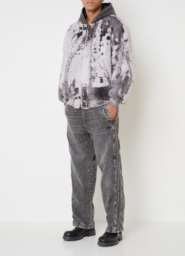 Giacca in stile teddy Diesel S-Depla con cappuccio e tasche laterali