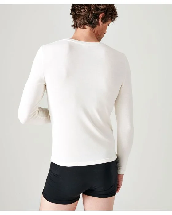 T-shirt col rond fine côte Thermolactyl Sensitive, manches longues