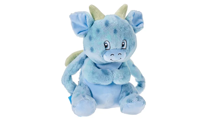 Plüsch Rucksack Dino blau gepunktet