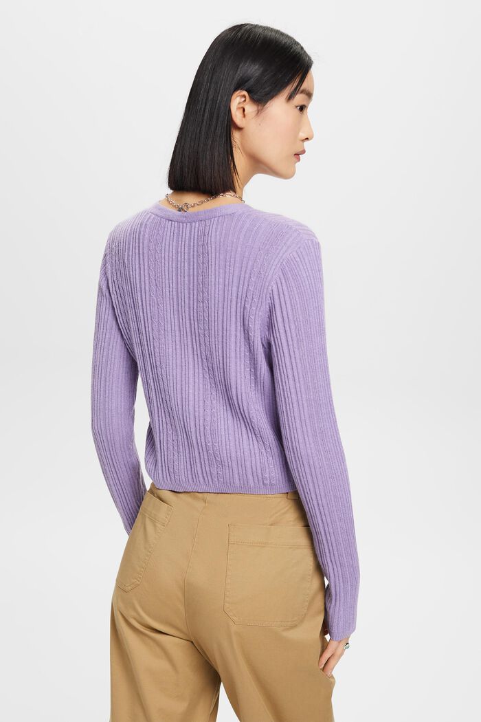 Verkürzter Cardigan mit Rippmuster