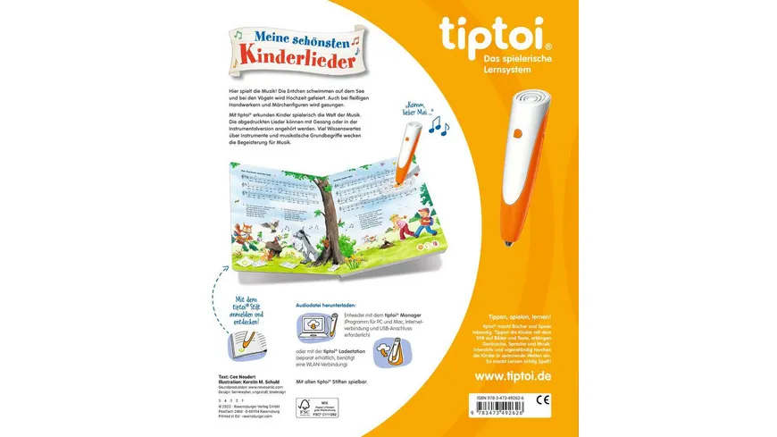 Ravensburger tiptoi - Meine schönsten Kinderlieder, Sing mit tiptoi®!