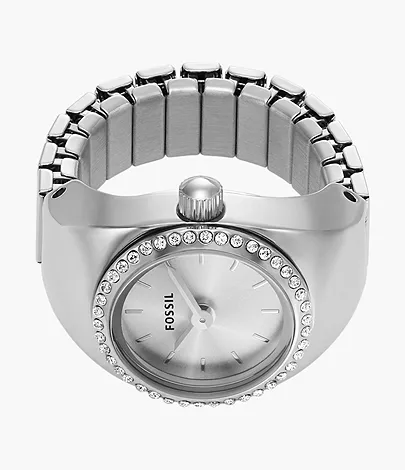 Fossil Ringuhr 2-Zeiger-Werk Edelstahl