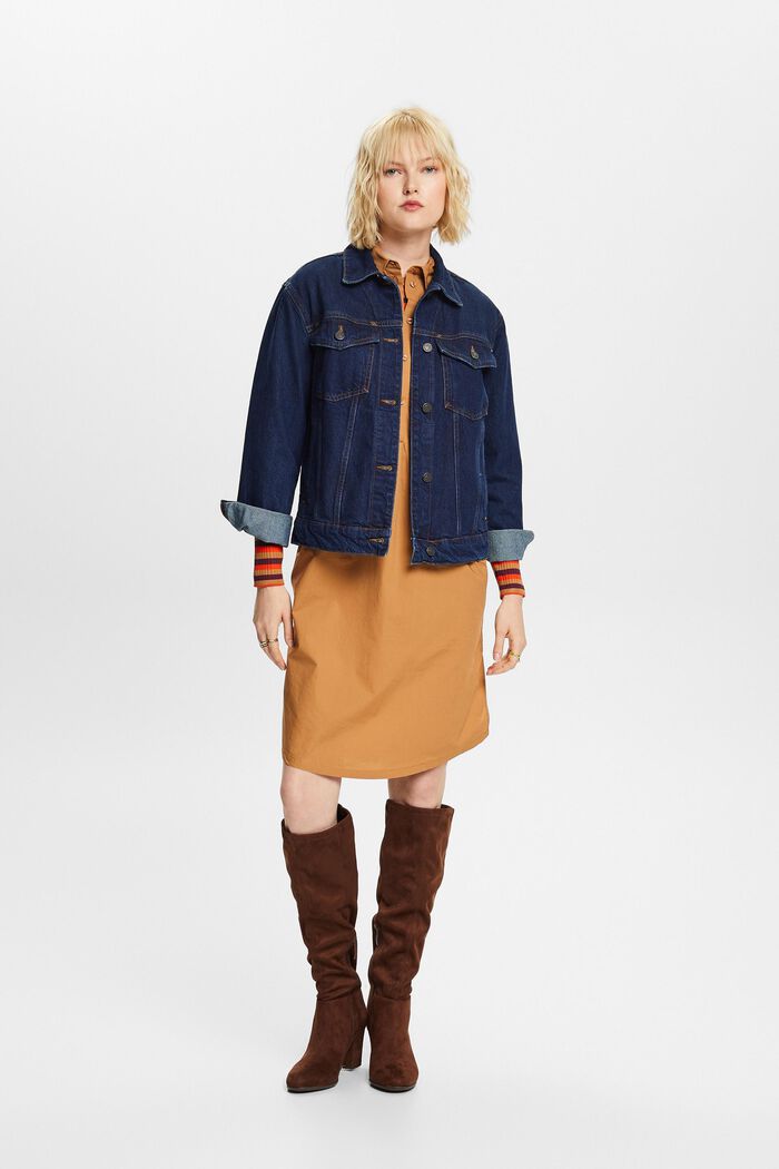 Hemdblusenkleid mit Bindegürtel, 100 % Baumwolle