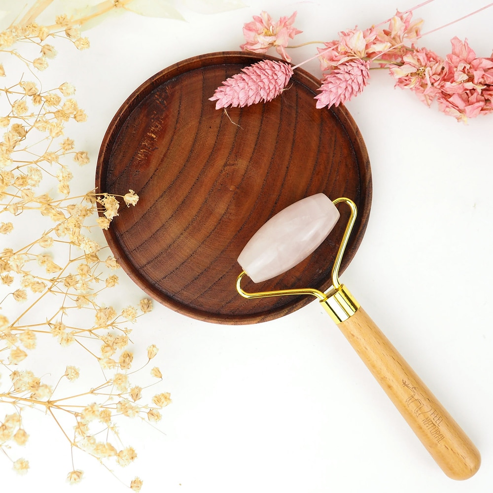 feel natural Roller visage Gua Sha Quartz rose Accessoire Visage