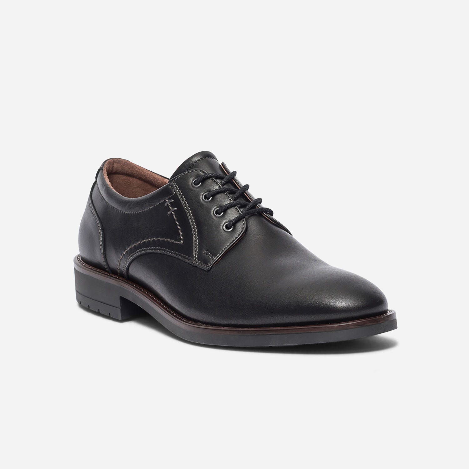 Derby confort noir en cuir