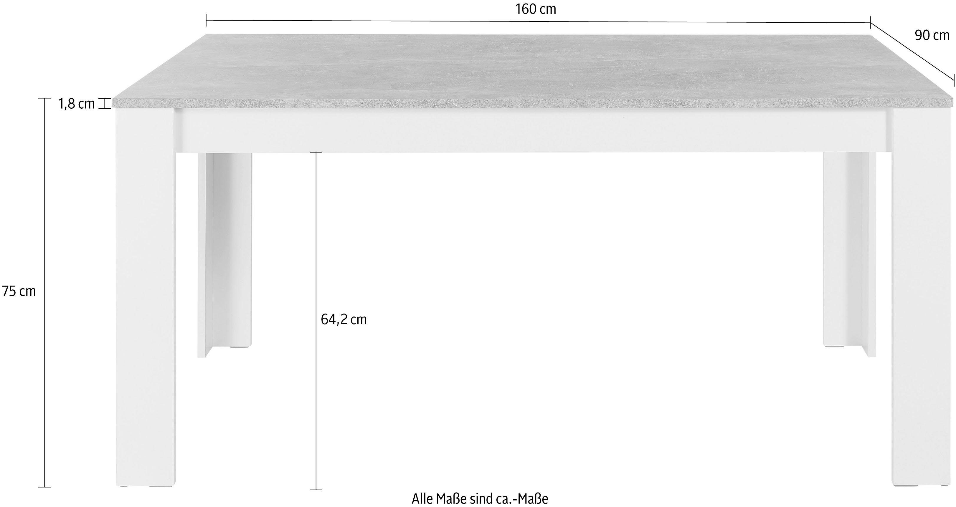 Homexperts Esstisch Zabona (1-St., Zabona), Esstisch, Breite 160 cm