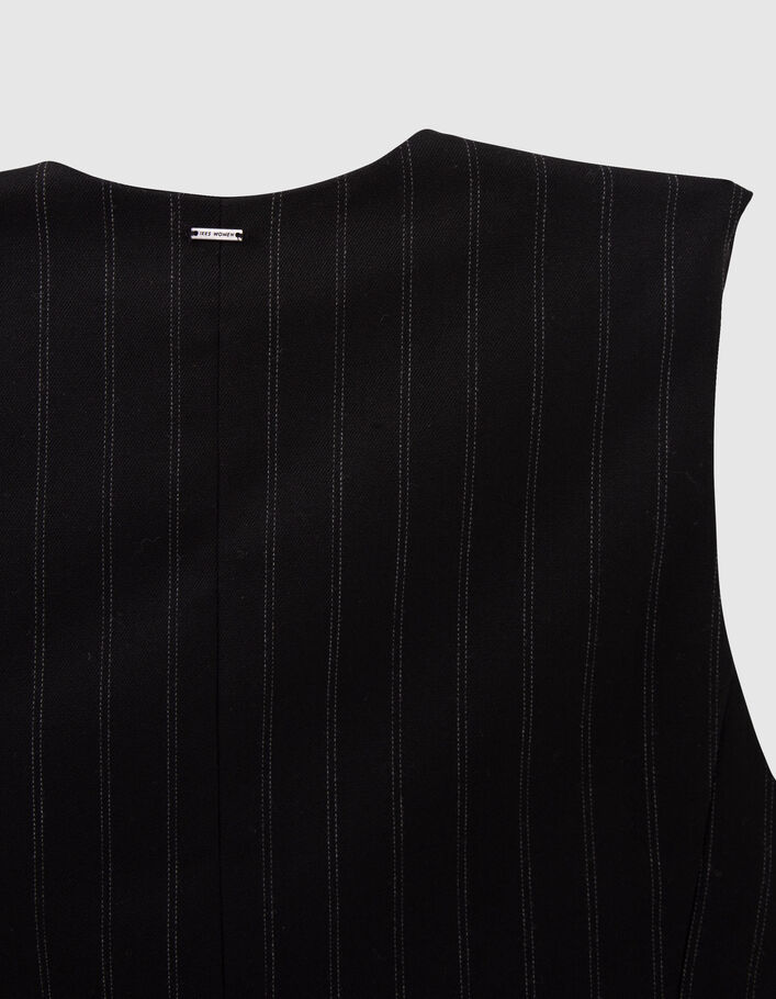 Gilet de costume noir à rayures tennis Femme