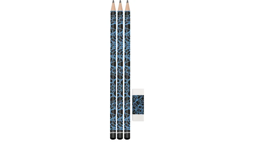 EBERHARD FABER Bleistifte+Radierer neon blau/schwarz BK neon blau nschwarz