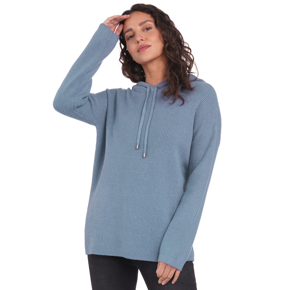 Damen Strickpullover mit Kapuze