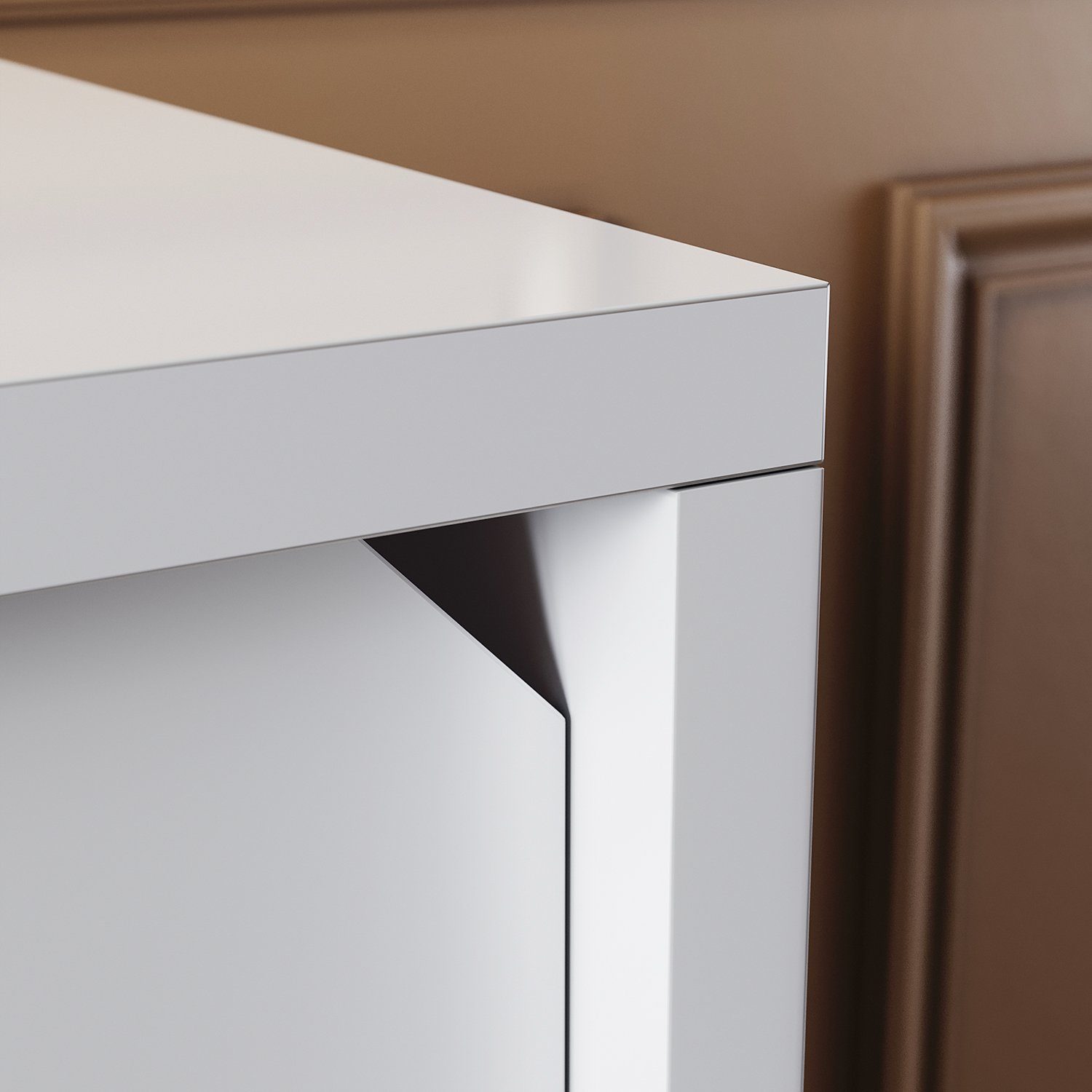 SONNI Kommode Sideboard Weiß Hochglanz mit LED Beleuchtung, Kommodenschrank Sideboard für Küche und Esszimmer, Wohnzimmer