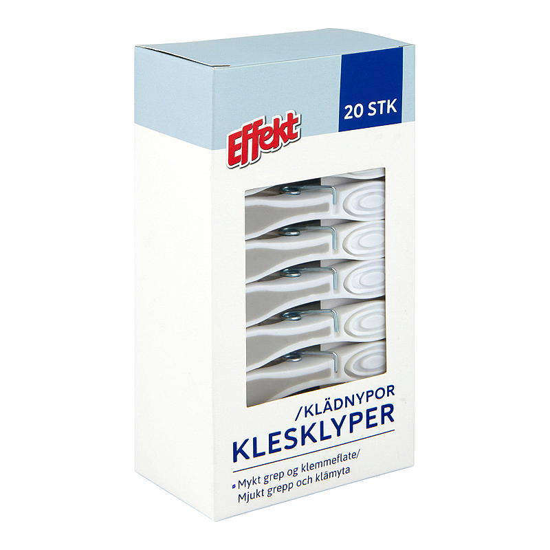Effekt Klesklyper 20 stk soft grip