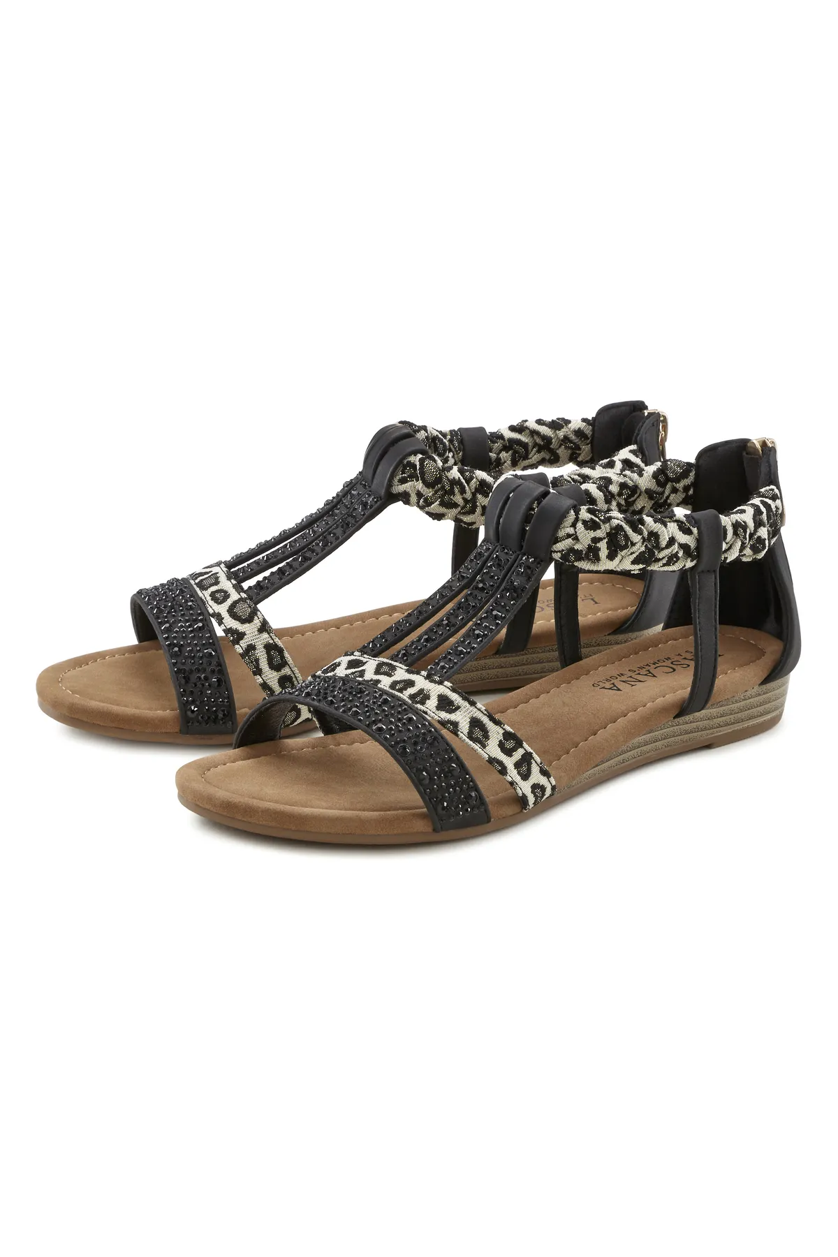 LASCANA  Sandalette - Schwarz - Flacher Absatz