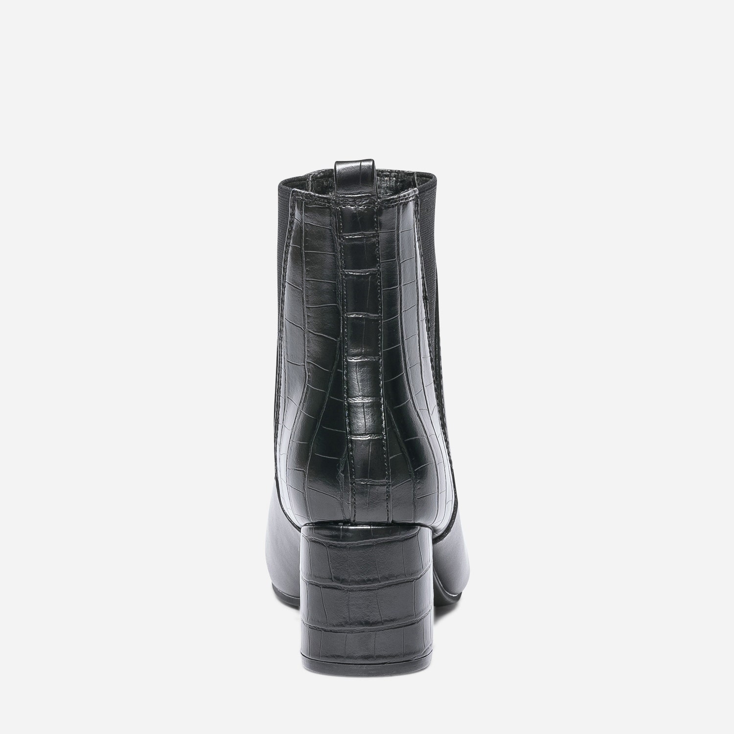 Chelsea boots noir avec embossage croco