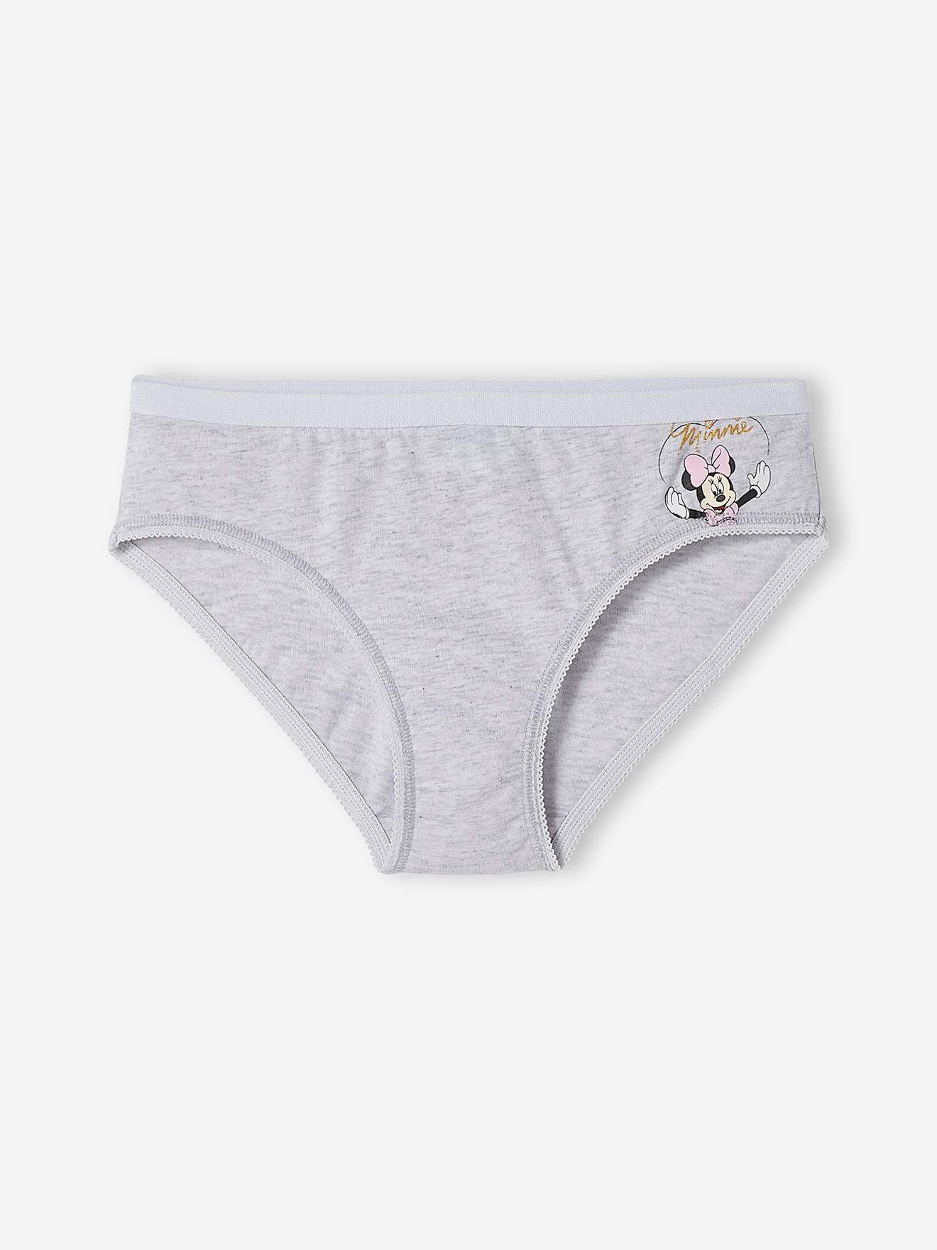 Lot de 7 culottes DS® Minnie rose, gris chiné et blanc