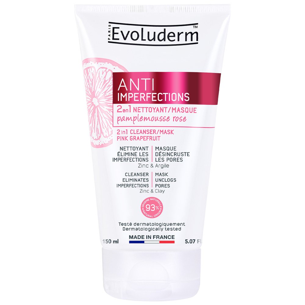 evoluderm Anti-Imperfections 2 en 1 Nettoyant/Masque