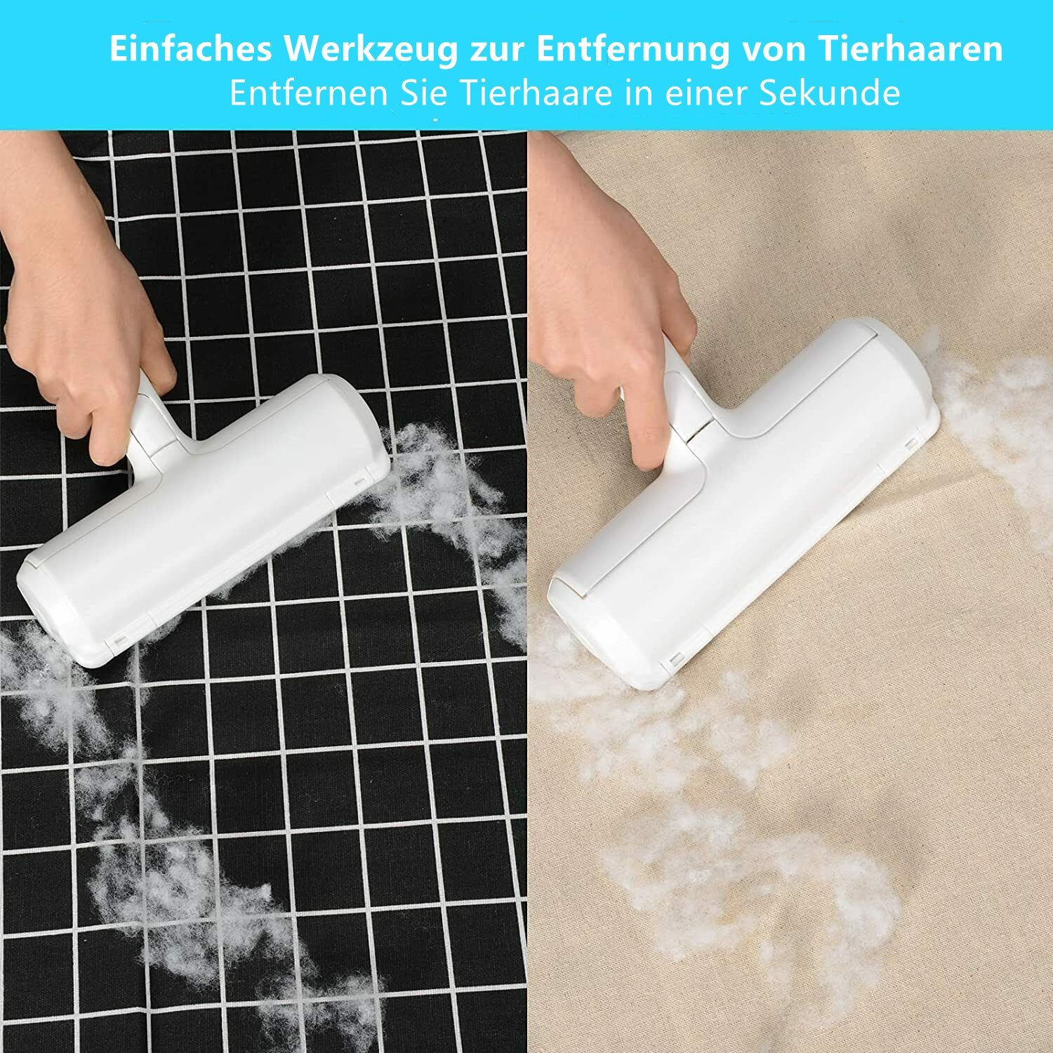 LETGOSPT Fusselroller Fusselbürste Tierhaarentferner Fusselrolle für Hundehaare, Fusselbürste für Tierhaar, für Sofa, Bett, Teppich, Kratzbaum
