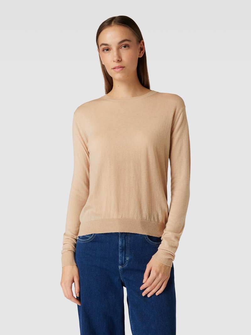 Longsleeve mit Rundhalsausschnitt Modell 'MOCHI' in camel