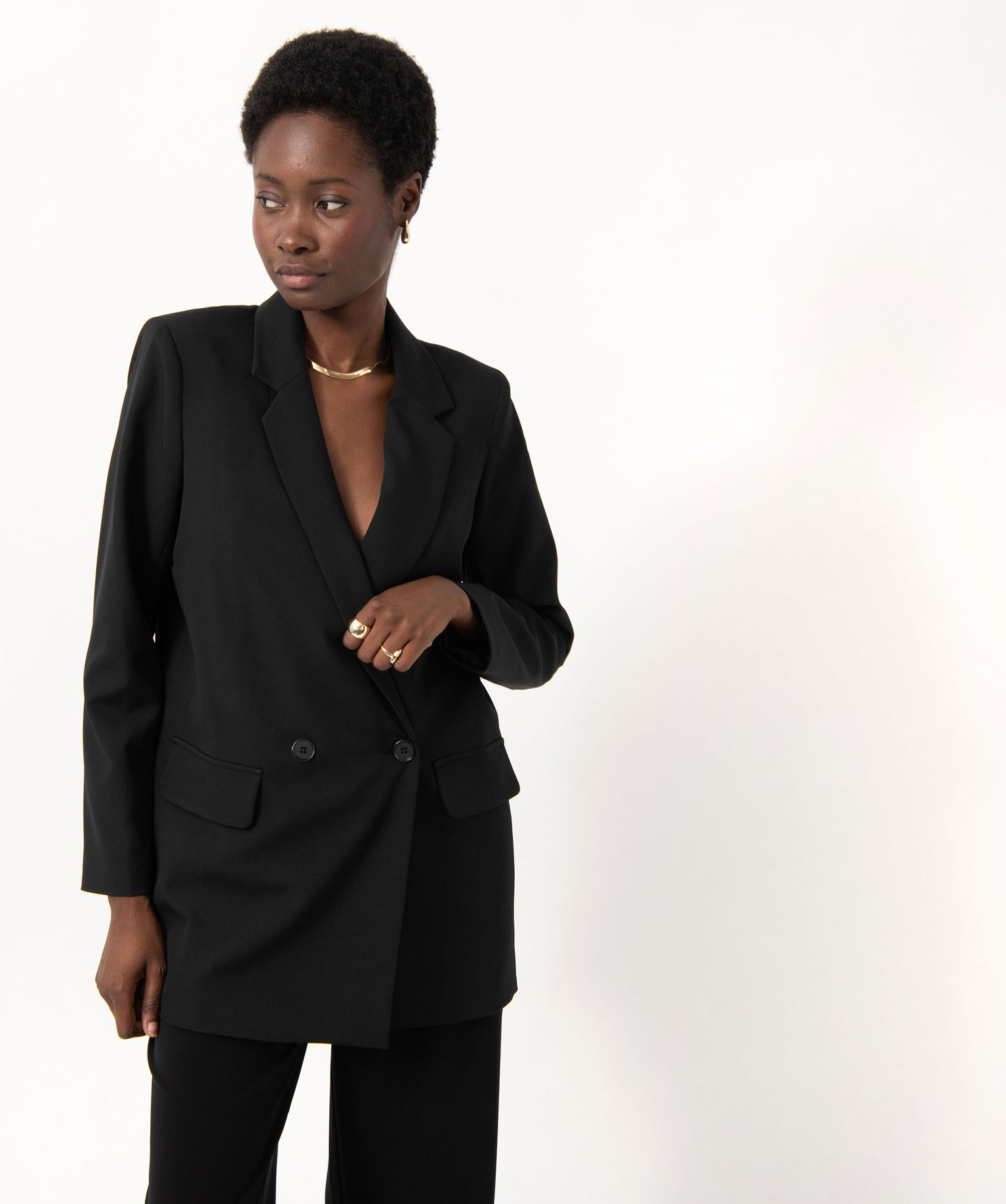 Veste blazer fermeture croisée femme noir | GEMO