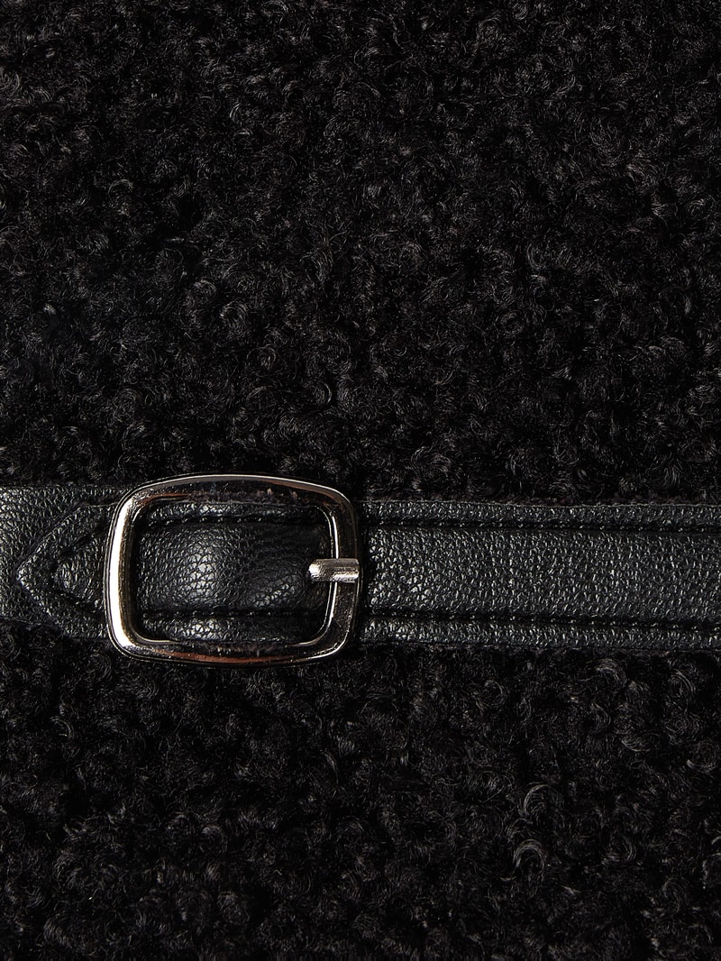 Touchscreen-Handschuhe aus Bouclé in schwarz