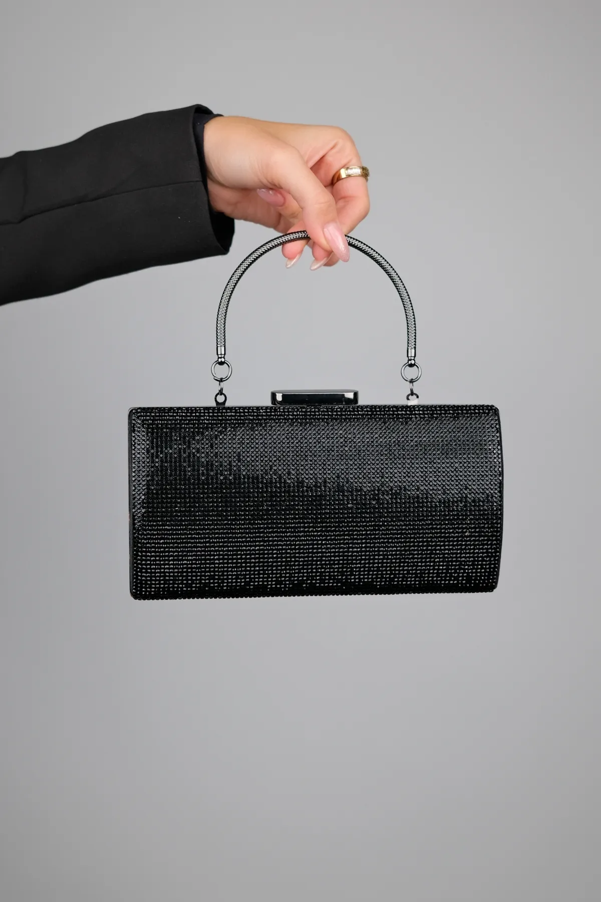 LuviShoes  363 Black Stone Damen-Abendkleidtasche