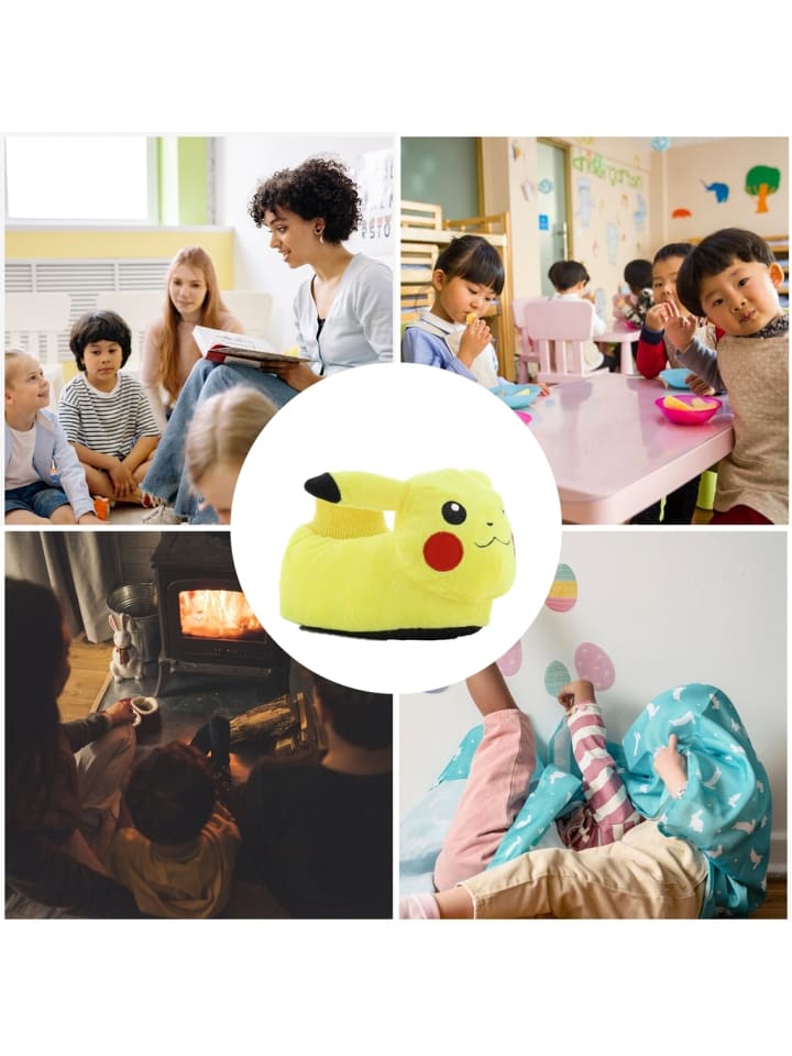 Pokémon Hausschuhe mit Pokémon Pikachu Motiv, in Gelb, Schlupfschuh günstig kaufen