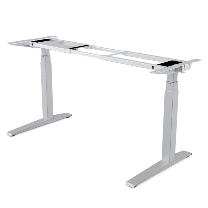 Fellowes Levado Elektrisch Höhenverstellbar Sitz-Stehschreibtisch Rechteckig Silber T-Fuß 1.829 (B) x 698 (T) x 1.257 (H) mm Stahl