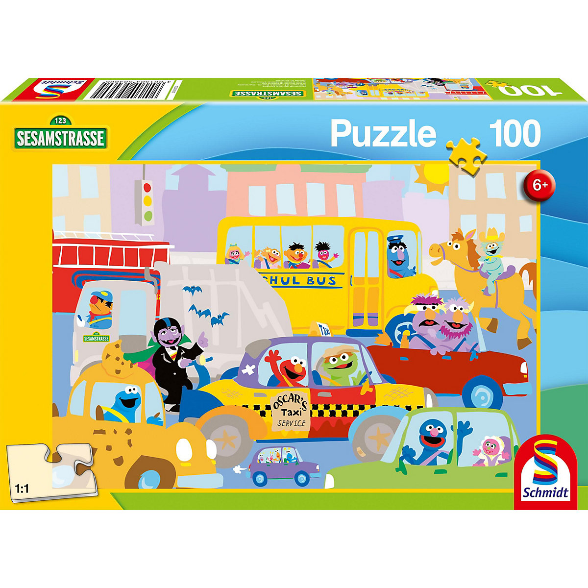 Kinderpuzzle Sesamstraße, Straßenverkehr, 100 Teile