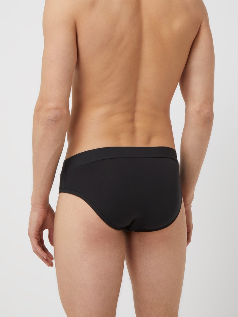 Slip mit Stretch-Anteil im 2er-Pack in schwarz
