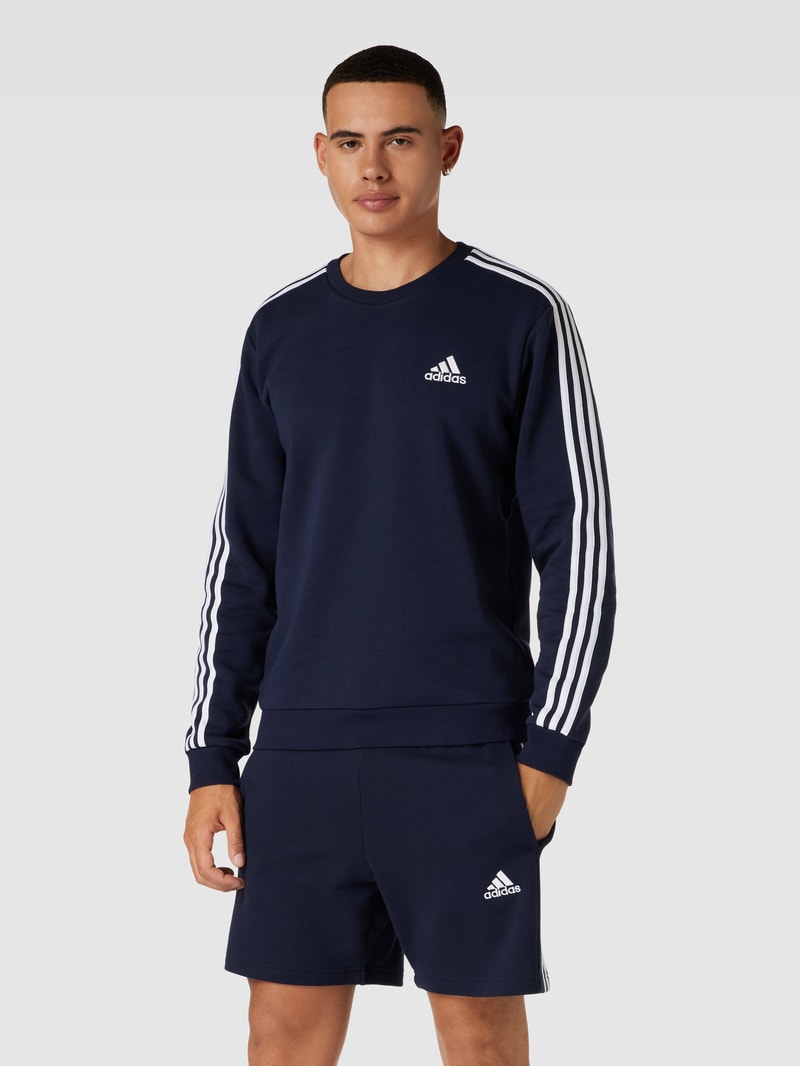 Sweatshirt mit Label-Stitching in marineblau