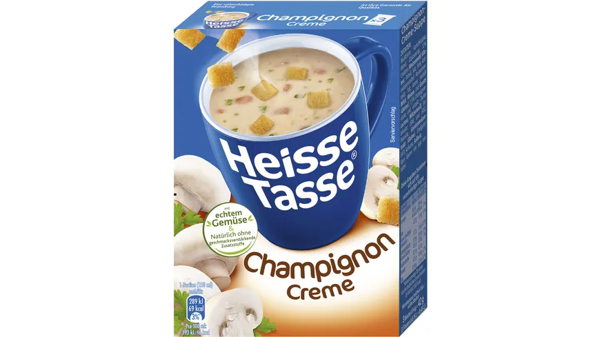 Heisse Tasse Champignon Creme Suppe 450 ml