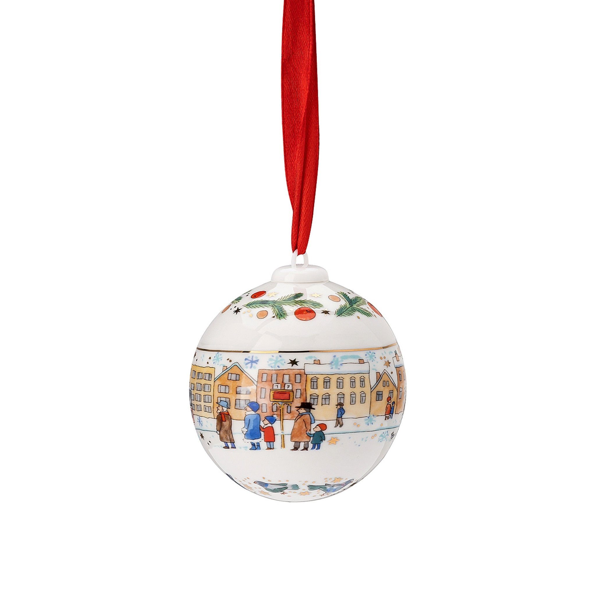 Hutschenreuther Christbaumschmuck Porzellankugel Weihnachtskugel 2023 in OVP - 2023 - 1 Stück (1-tlg), Sammelobjekt mit OVP (Originalverpackung)