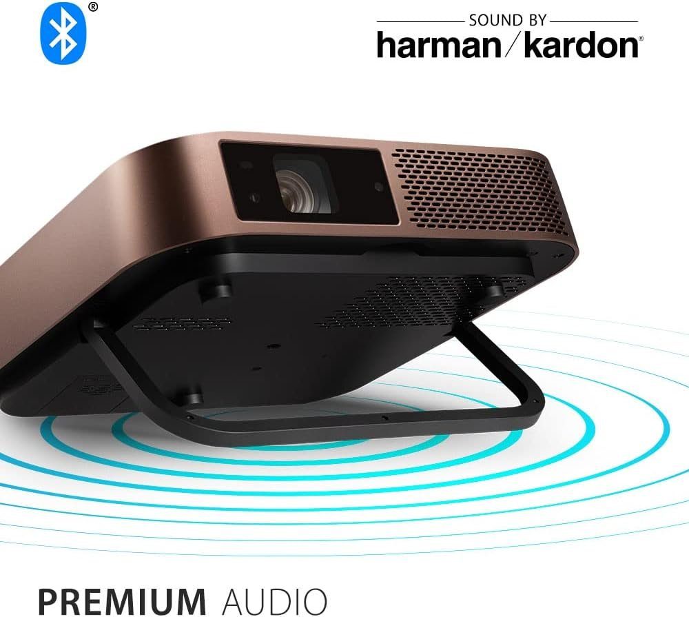 Viewsonic Beamer (1200 lm, 3000000:1, 4096 x 2160 px, Konnektivität, Bluetooth SD-Kartenleser 2x 3 Watt metallic-bronze)