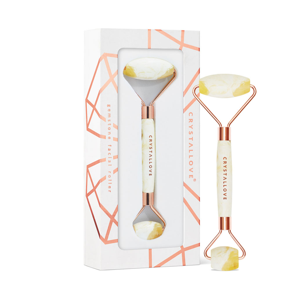 crystallove CRYSTALLOVE Milky amber Roller pour massage du visage