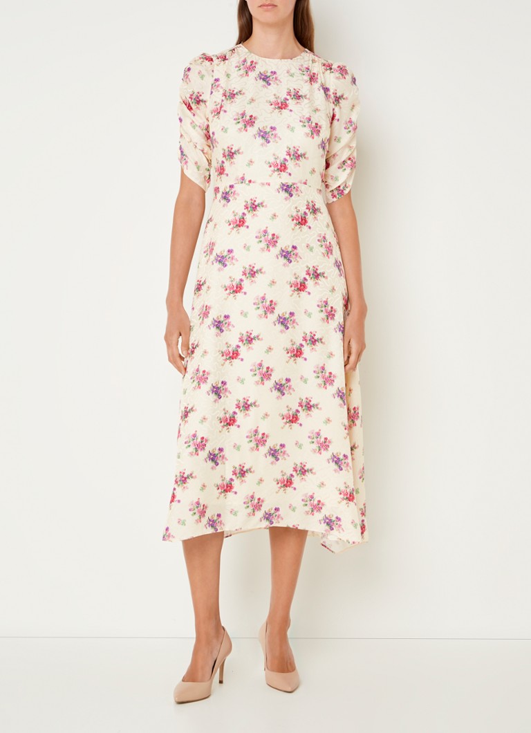 Vestido midi de seda Delilah de LKBennett, con estampado floral.
