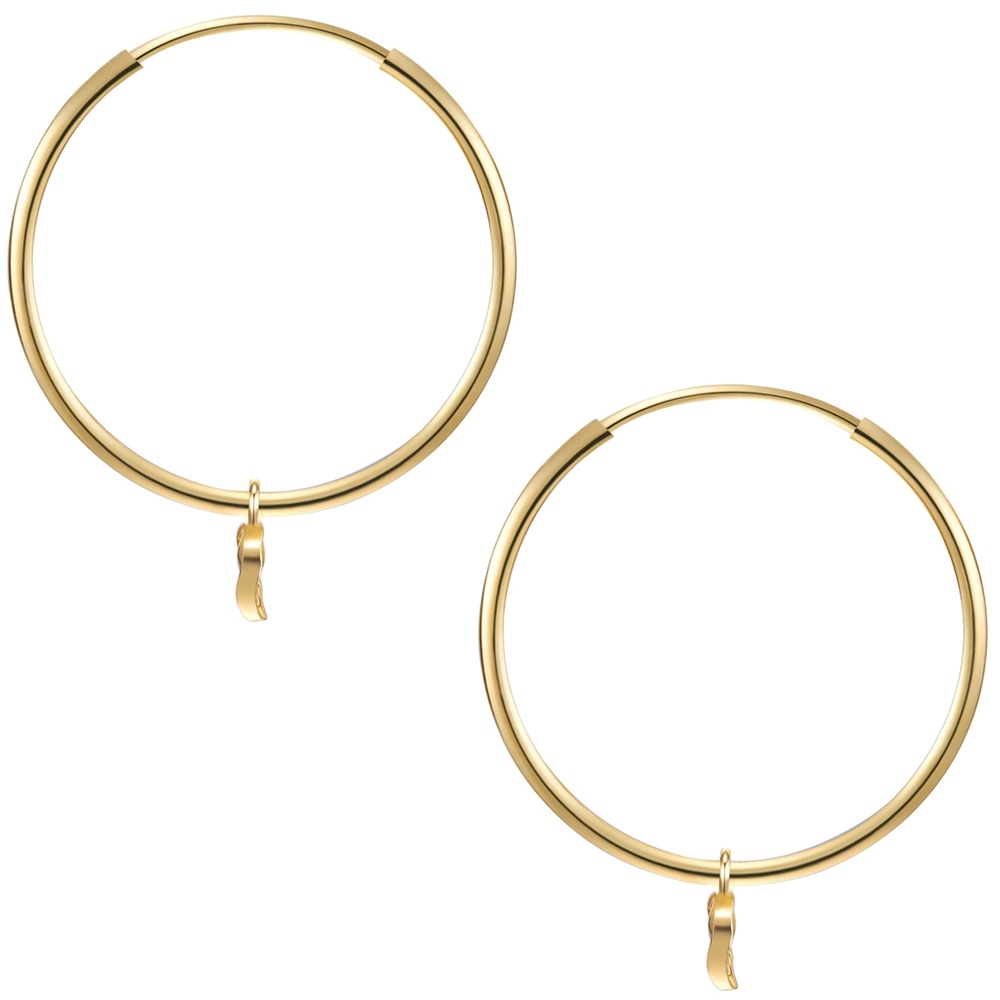 Glanzstücke München Créoles en argent Cercle Argent sterling en Or jaune Boucles d'oreilles