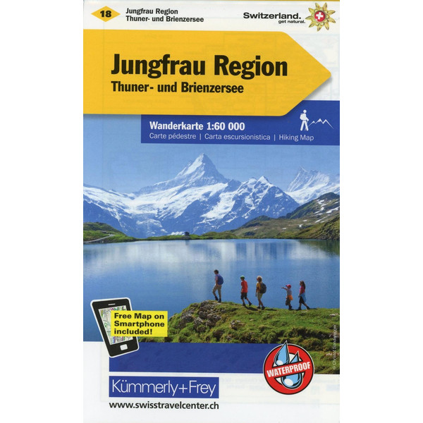 KuF Schweiz Wanderkarte 18 Jungfrau-Region 1 : 60 000 - Wanderkarte