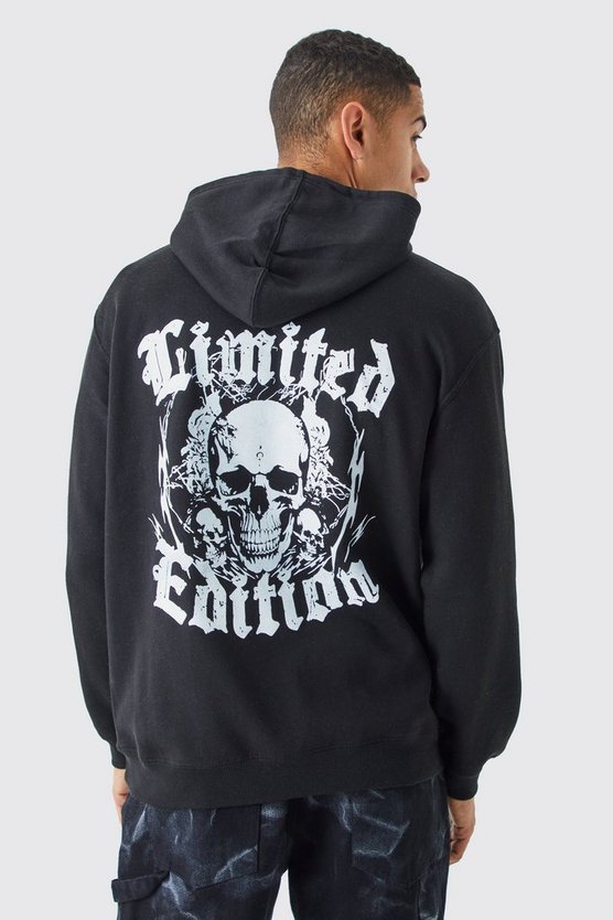 Oversize Hoodie mit Totenkopf-Print