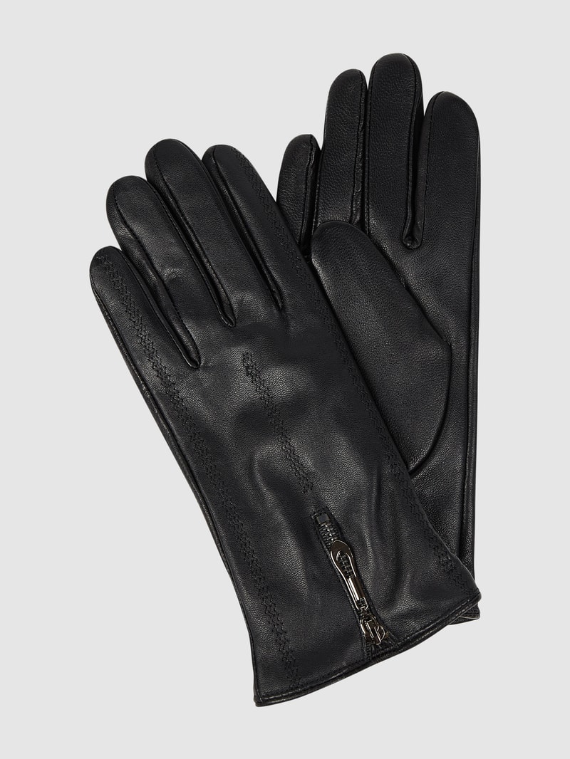 Lederhandschuhe aus Lammnappa in schwarz