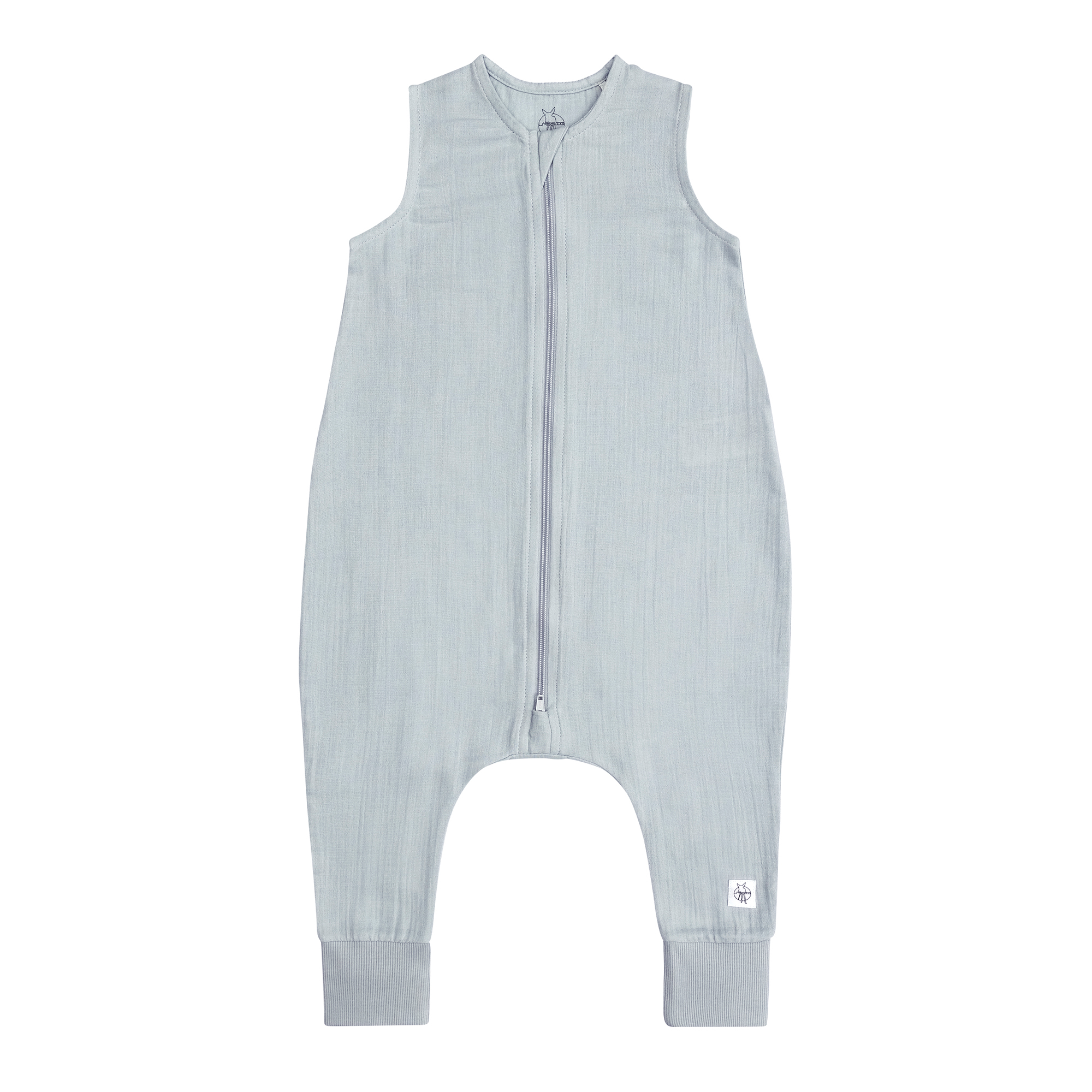 Musselin Kinder Schlafoverall 1 TOG - Bio Baumwolle, Hellblau