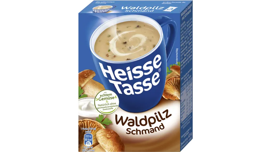 Heisse Tasse Waldpilz Schmand Suppe 450 ml