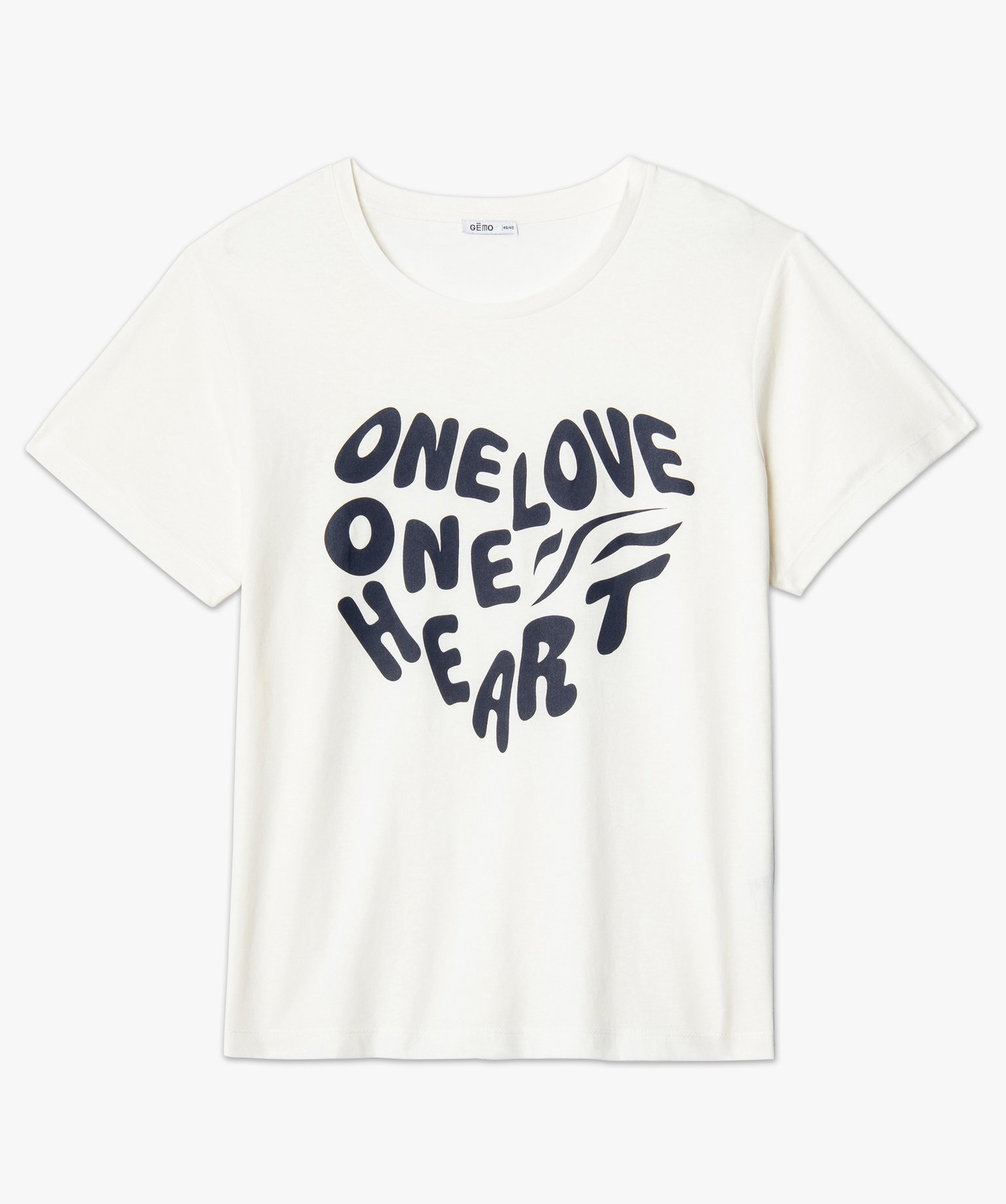 Tee-shirt femme grande taille à manches courtes avec inscri... imprime | GEMO