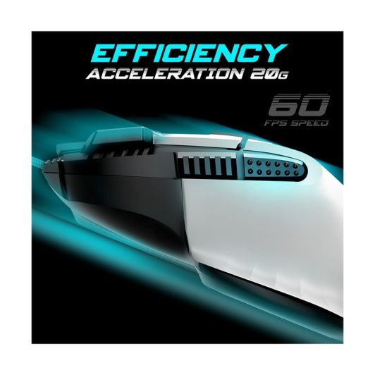 Mouse de gaming SPIRIT OF GAMER Alb – 12800 DPI / 8 Butoane Programabile / Rapid Fire