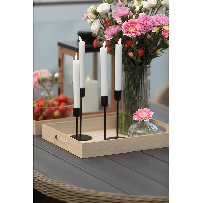 Vie Selected Kronelys 2-pk 24 cm LED timer hvit