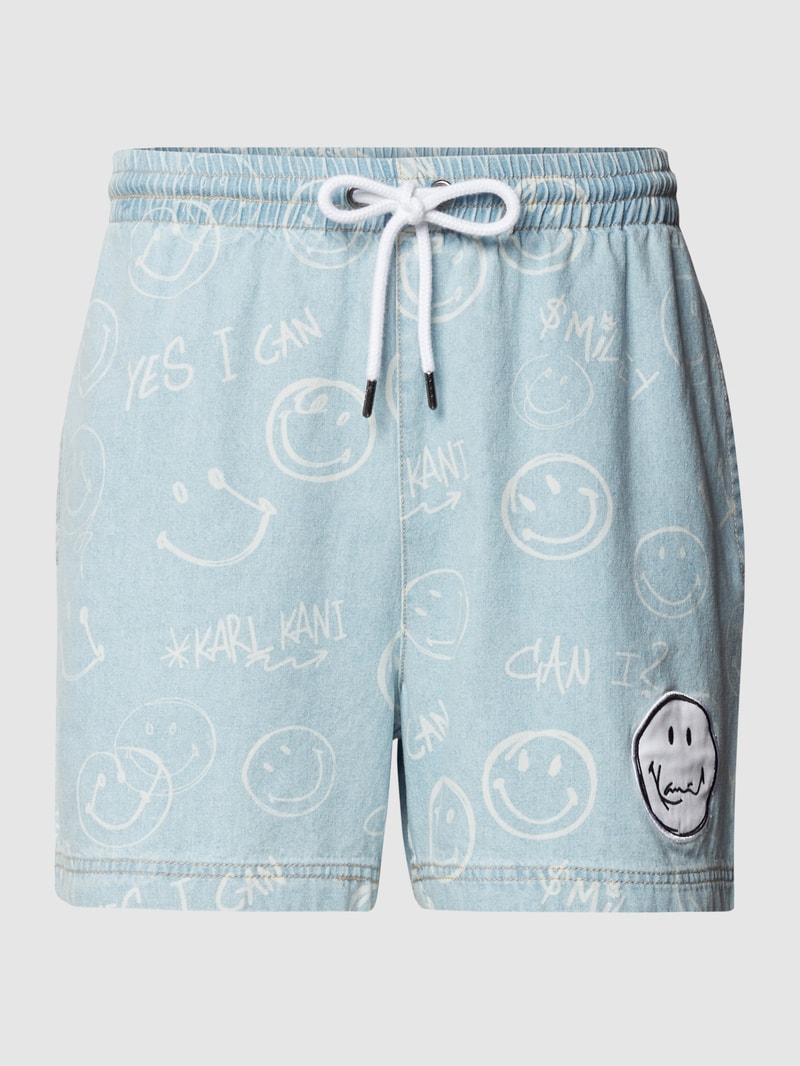 Shorts mit Allover-Print in jeans