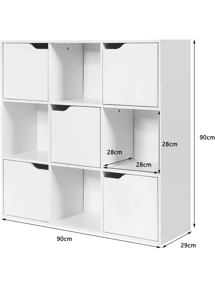 COSTWAY Bücherregal 9 Fächer in Weiß günstig kaufen onesize