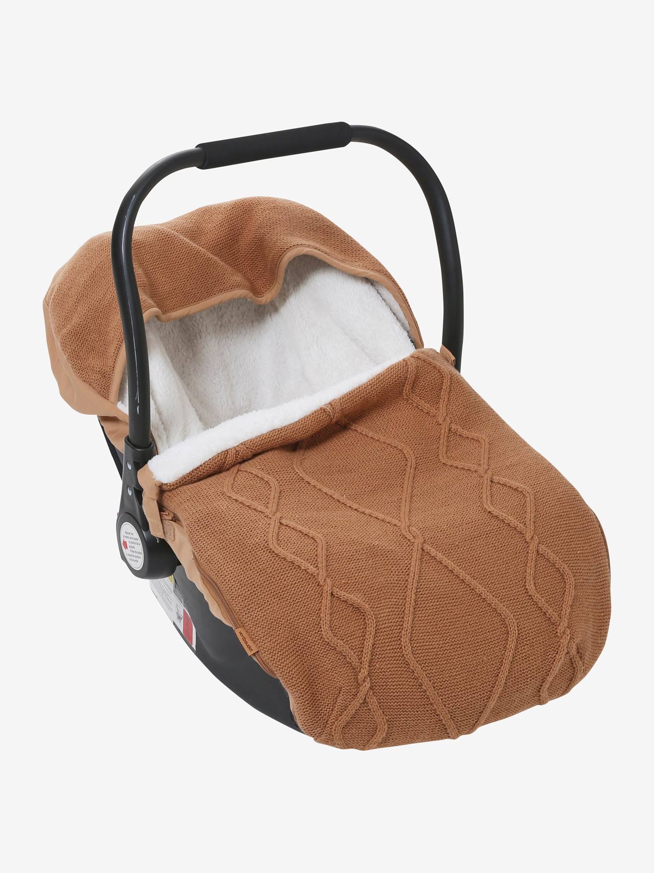 Chancelière tricot doublée polaire pour siège-auto coque