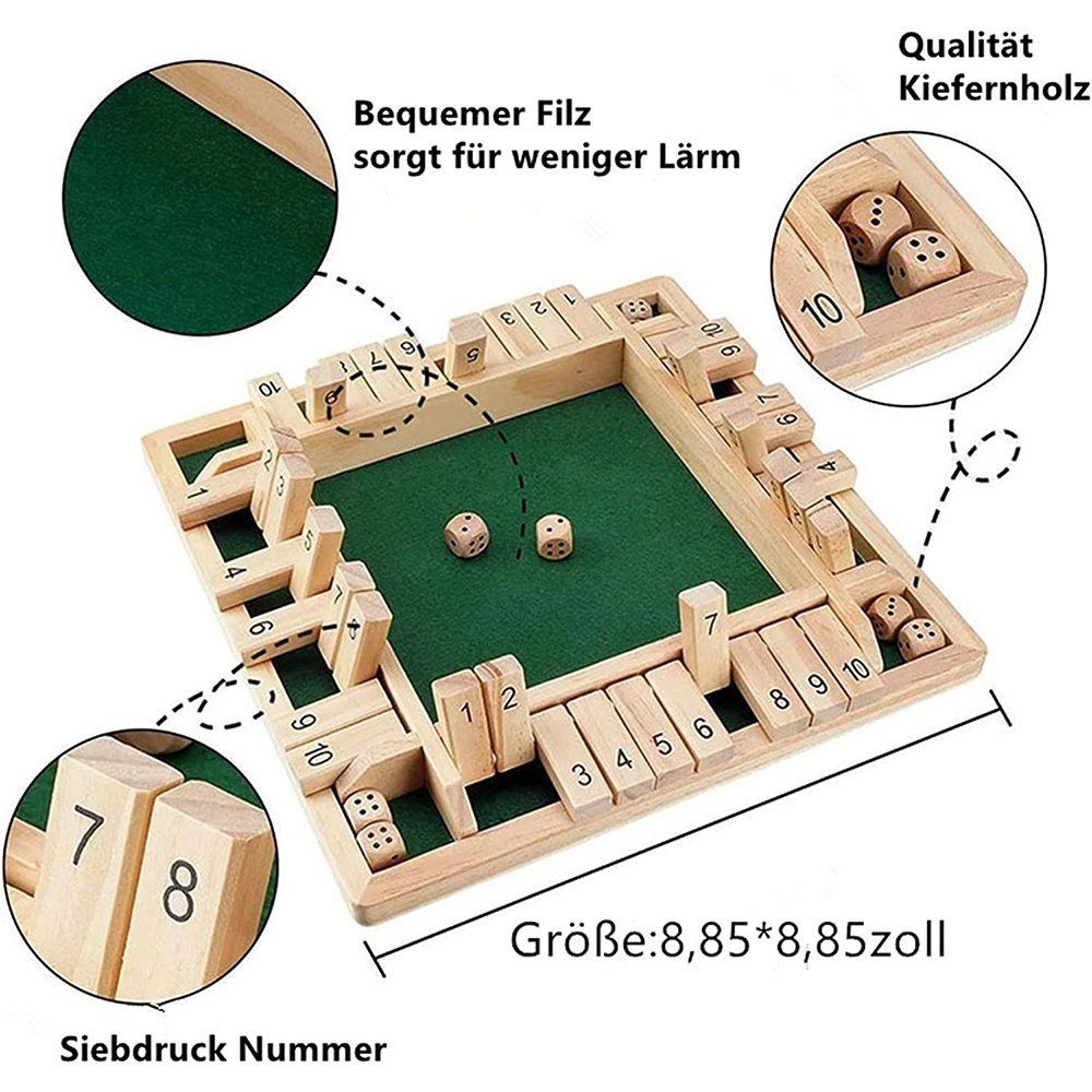 SOTOR Spieler Würfelspiel für clevere Kinder (Vier Flip Cards Spiel mit Zahlen, bunt) Party interaktive Freizeit